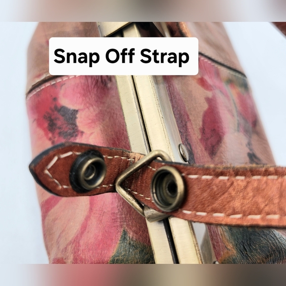 Patricia Nash Ferrera Frame Floral Shoulder Clutch Satchel Leather Bag Brown - Picture 11 of 16